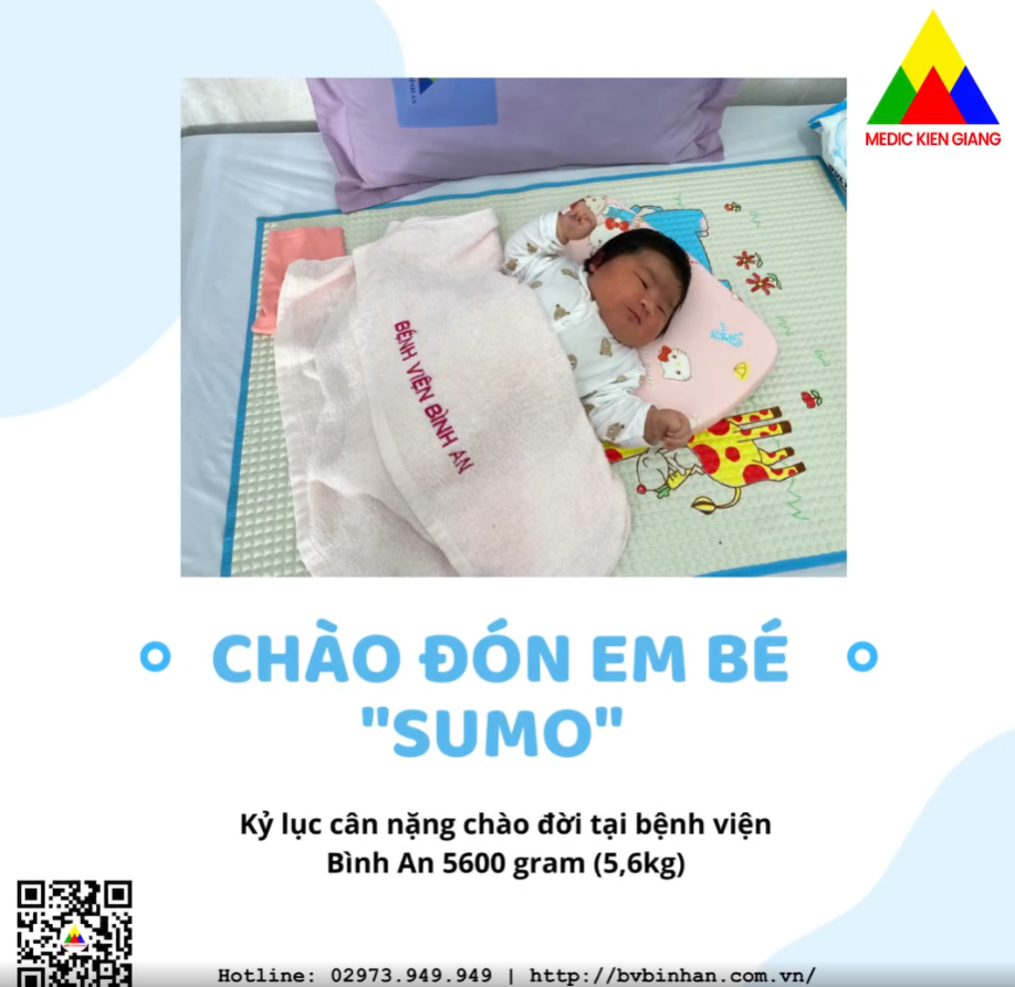 Chào đón em bé “SUMO” với kỷ lục cân nặng chào đời tại bệnh viện Bình An 5600 gram (5,6kg)