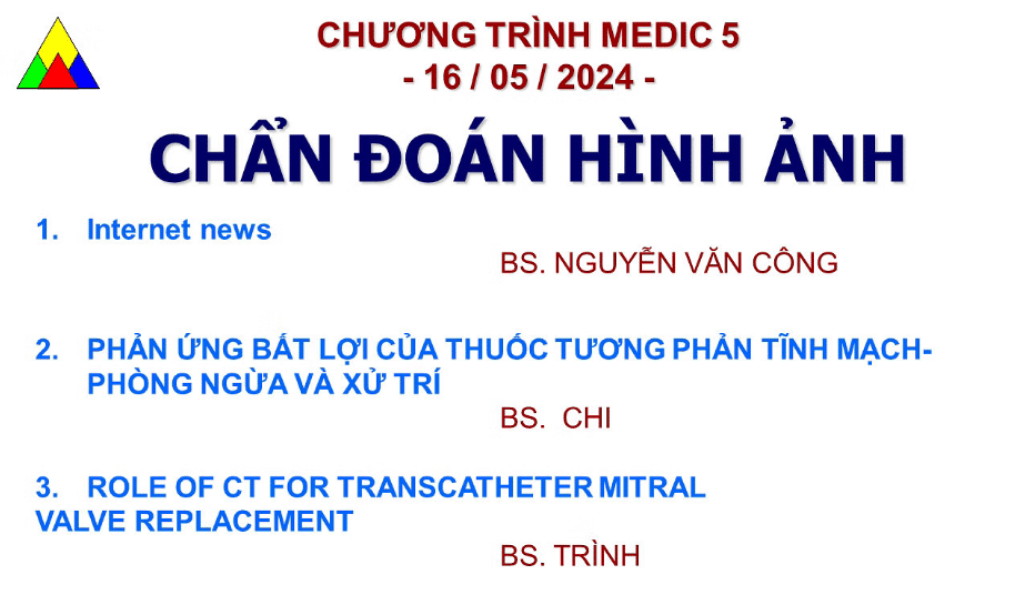 Chương trình sinh hoạt KHKT Medic 5 – Ngày 16/05/2024 (Online)