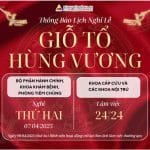 Thông báo lịch nghỉ lễ giỗ tổ Hùng Vương 10/3 ÂL