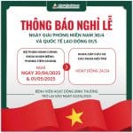 THÔNG BÁO NGHỈ LỄ 30/4 VÀ 1/5