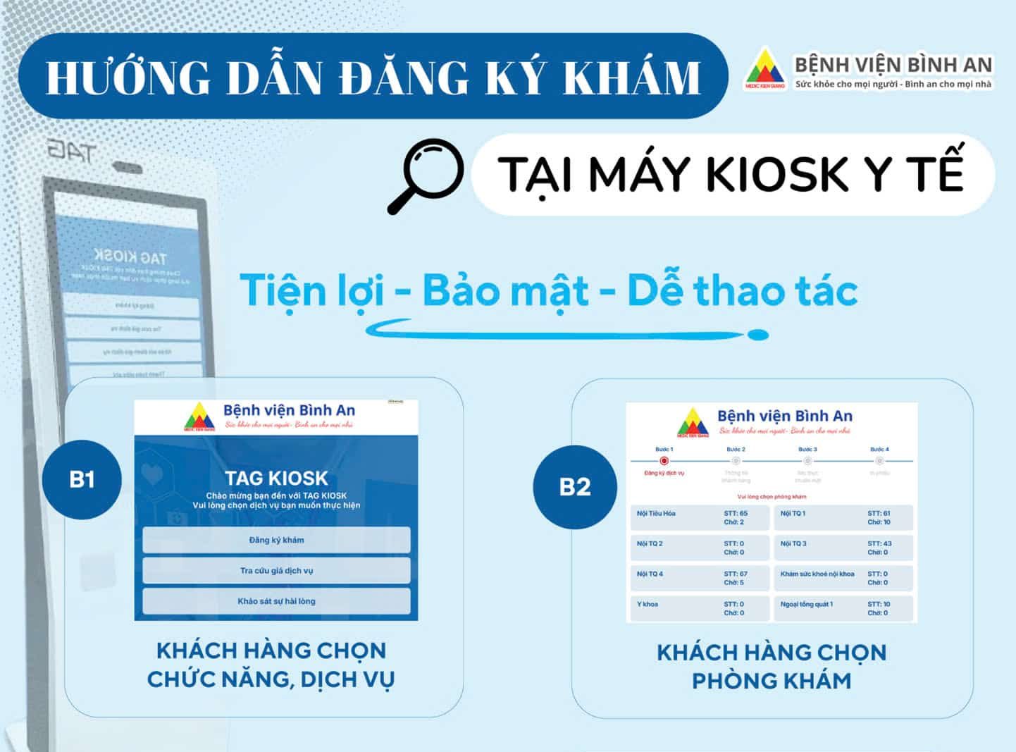 Hướng dẫn đăng ký khám tại máy KIOSK y tế
