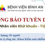 Thông báo tuyển dụng: Nhân viên Khử khuẩn – Tiệt trùng