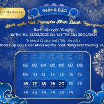 THÔNG BÁO LỊCH NGHỈ TẾT NGUYÊN ĐÁN BÍNH NGỌ 2026