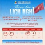 THÔNG BÁO LỊCH NGHỈ LỄ